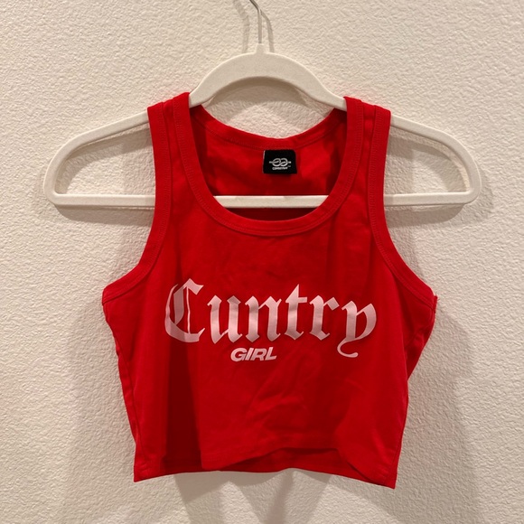 Tops - Cropped ‘Cuntry’ Tank